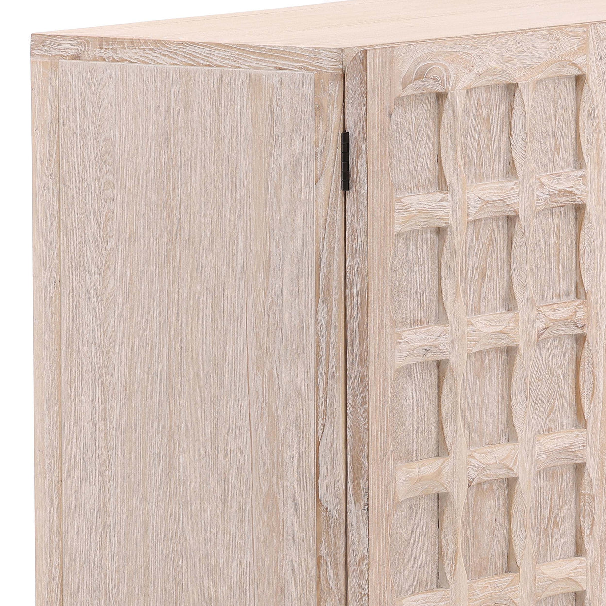 Harrison 4 Door Sideboard, White Wash by Dovetail at Eve Furniture