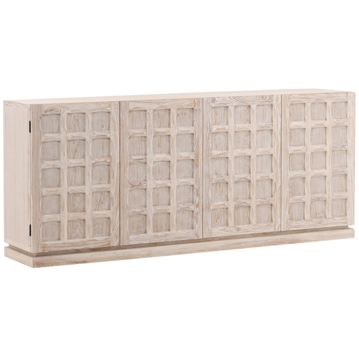 Harrison 4 Door Sideboard, White Wash by Dovetail at Eve Furniture