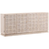 Harrison 4 Door Sideboard, White Wash by Dovetail at Eve Furniture