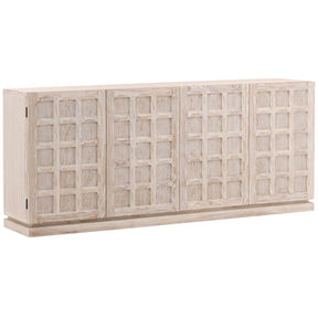 Harrison 4 Door Sideboard, White Wash by Dovetail at Eve Furniture