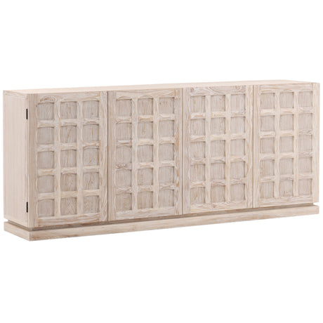 Harrison 4 Door Sideboard, White Wash by Dovetail at Eve Furniture