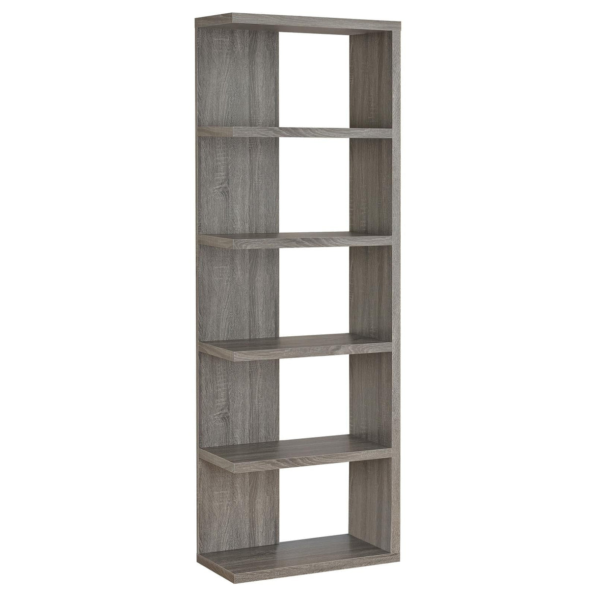 Harrison Weathered Gray 5-Tier Bookcase