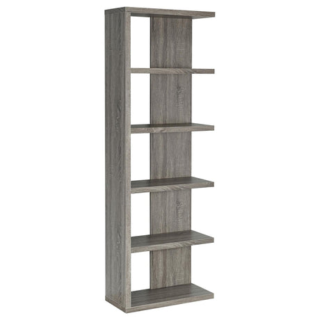 Harrison Weathered Gray 5-Tier Bookcase