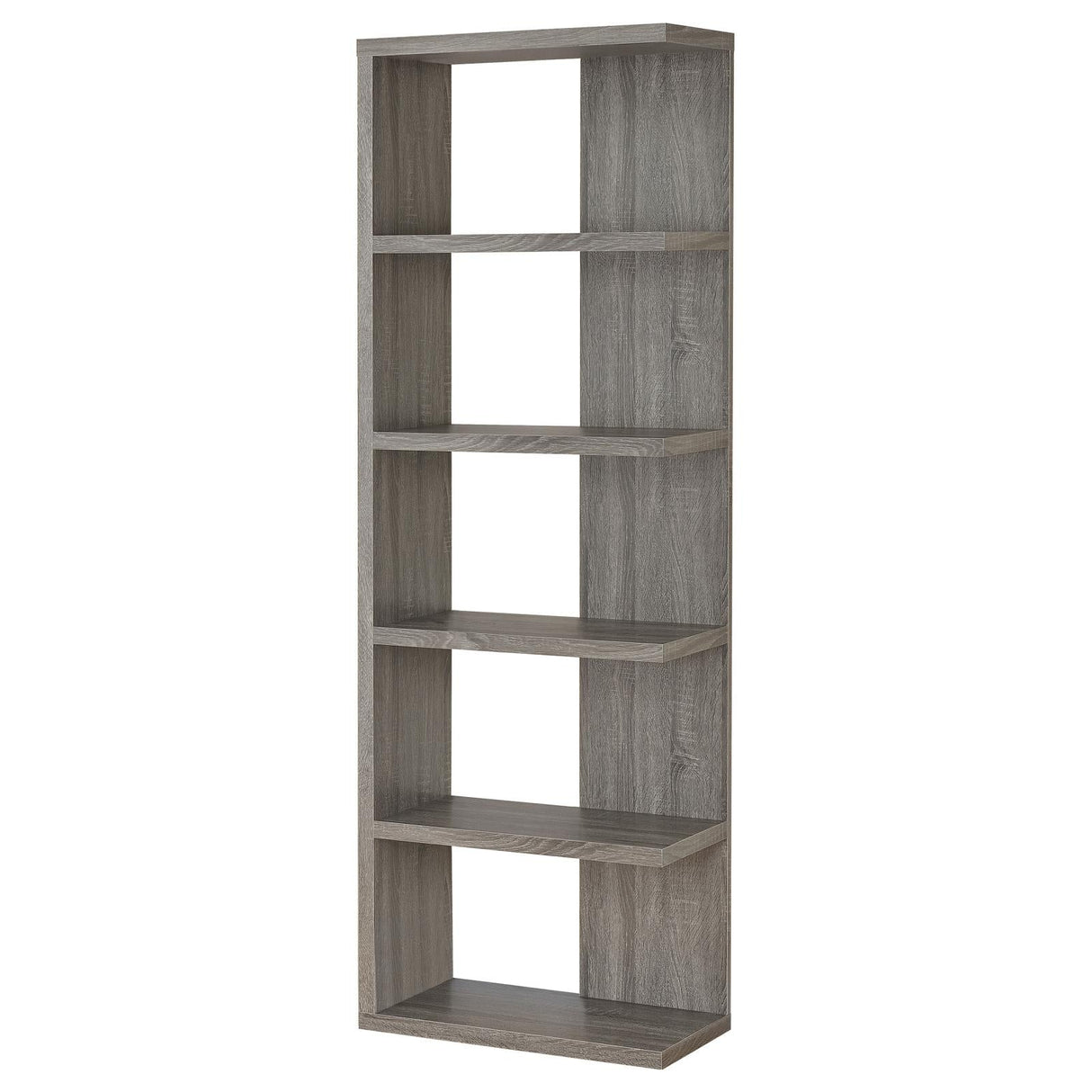 Harrison Weathered Gray 5-Tier Bookcase