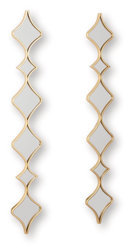Harriswood Gold Finish Accent Mirror Set (Set of 2) by Ashley at Eve Furniture
