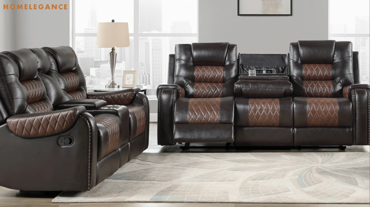 Hart Two-Tone 2-Piece Reclining Set by Homelegance at Eve Furniture