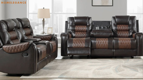 Hart Two-Tone 2-Piece Reclining Set by Homelegance at Eve Furniture