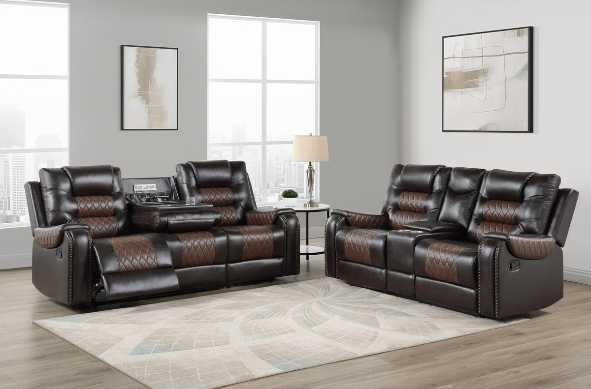 Hart Two-Tone 2-Piece Reclining Set by Homelegance at Eve Furniture