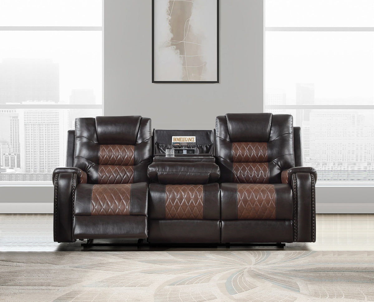 Hart Two-Tone 3-Piece Reclining Set by Homelegance at Eve Furniture