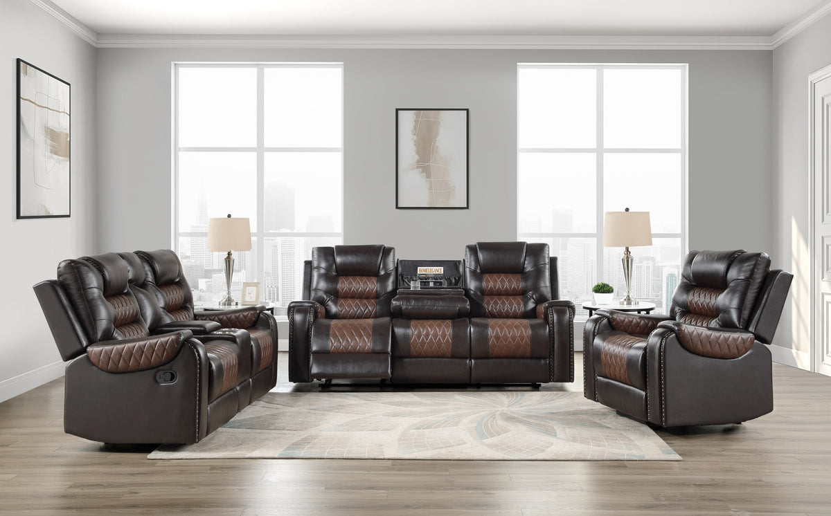 Hart Two-Tone 3-Piece Reclining Set by Homelegance at Eve Furniture