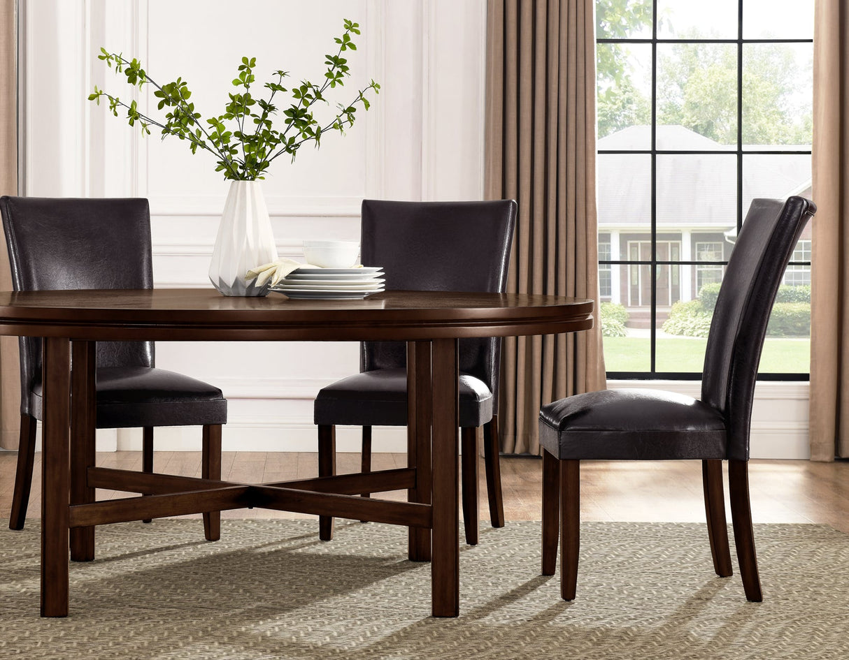 Hartford 72 inch table 7 Piece Set, Brown Chairs(Table & 6 Side Chairs)