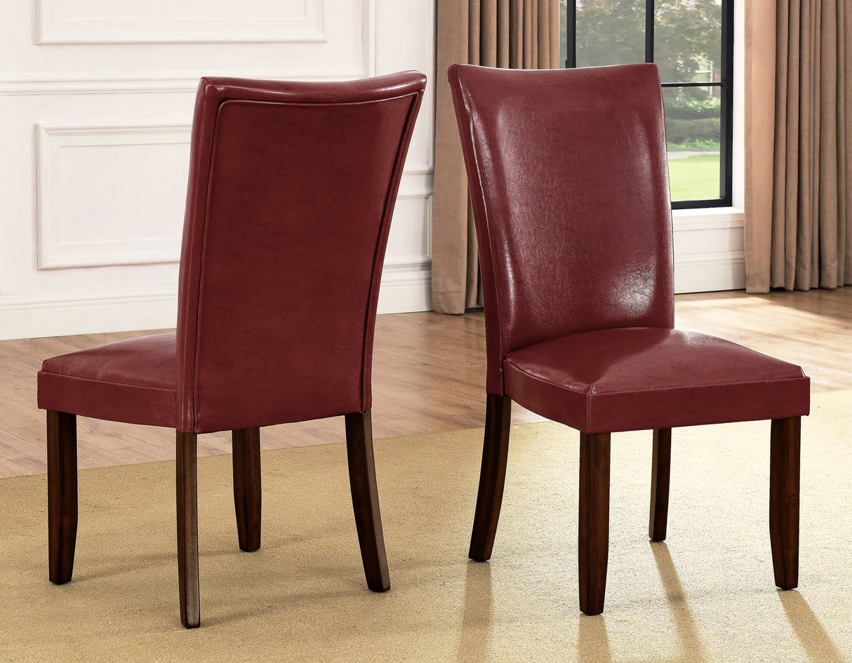 Hartford 72 inch table 7 Piece Set, Red Chairs(Table & 6 Side Chairs)