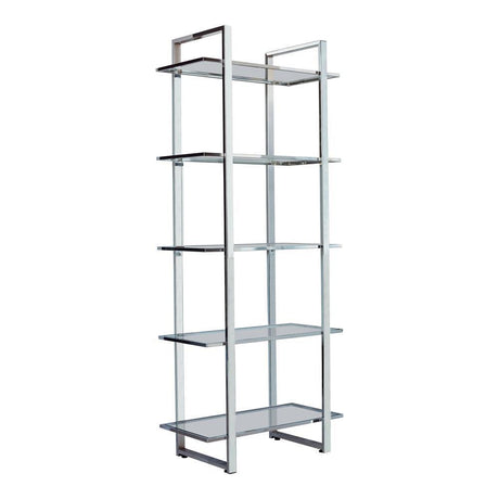 Hartford Chrome Glass Shelf Bookcase by Coaster at Eve Furniture