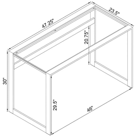Hartford Chrome Glass Top Writing Desk by Coaster at Eve Furniture