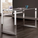 Hartford Chrome Glass Top Writing Desk by Coaster at Eve Furniture