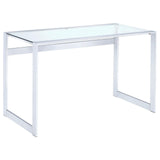 Hartford Chrome Glass Top Writing Desk by Coaster at Eve Furniture