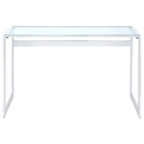 Hartford Chrome Glass Top Writing Desk by Coaster at Eve Furniture