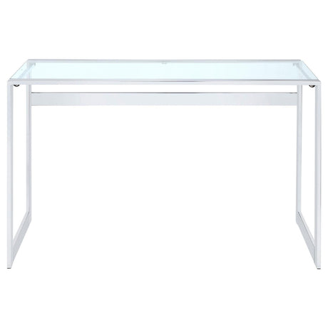 Hartford Chrome Glass Top Writing Desk by Coaster at Eve Furniture