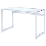 Hartford Chrome Glass Top Writing Desk by Coaster at Eve Furniture