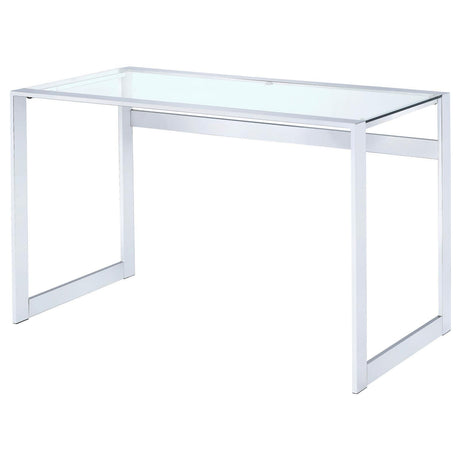 Hartford Chrome Glass Top Writing Desk by Coaster at Eve Furniture