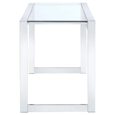 Hartford Chrome Glass Top Writing Desk by Coaster at Eve Furniture
