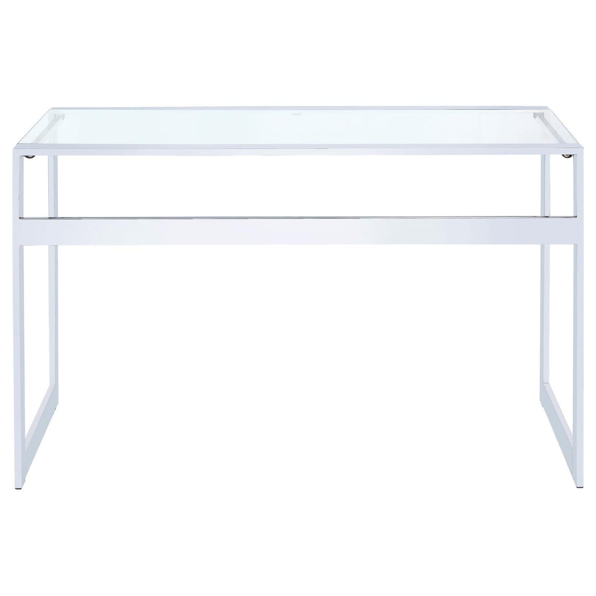 Hartford Chrome Glass Top Writing Desk by Coaster at Eve Furniture
