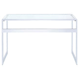 Hartford Chrome Glass Top Writing Desk by Coaster at Eve Furniture