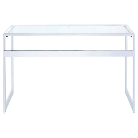 Hartford Chrome Glass Top Writing Desk by Coaster at Eve Furniture