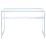 Hartford Chrome Glass Top Writing Desk by Coaster at Eve Furniture