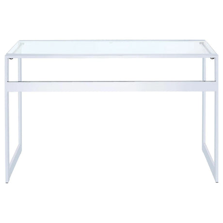 Hartford Chrome Glass Top Writing Desk by Coaster at Eve Furniture