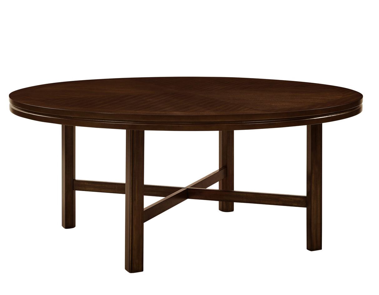 Hartford Espresso/Red Round Dining Room Set with Lazy Susan by Steve Silver at Eve Furniture