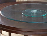 Hartford Espresso/Red Round Dining Room Set with Lazy Susan by Steve Silver at Eve Furniture