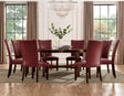 Hartford Espresso/Red Round Dining Room Set with Lazy Susan by Steve Silver at Eve Furniture