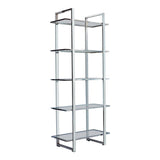 Hartford Chrome Glass Shelf Bookcase