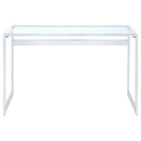 Hartford Chrome Glass Top Writing Desk