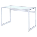 Hartford Chrome Glass Top Writing Desk