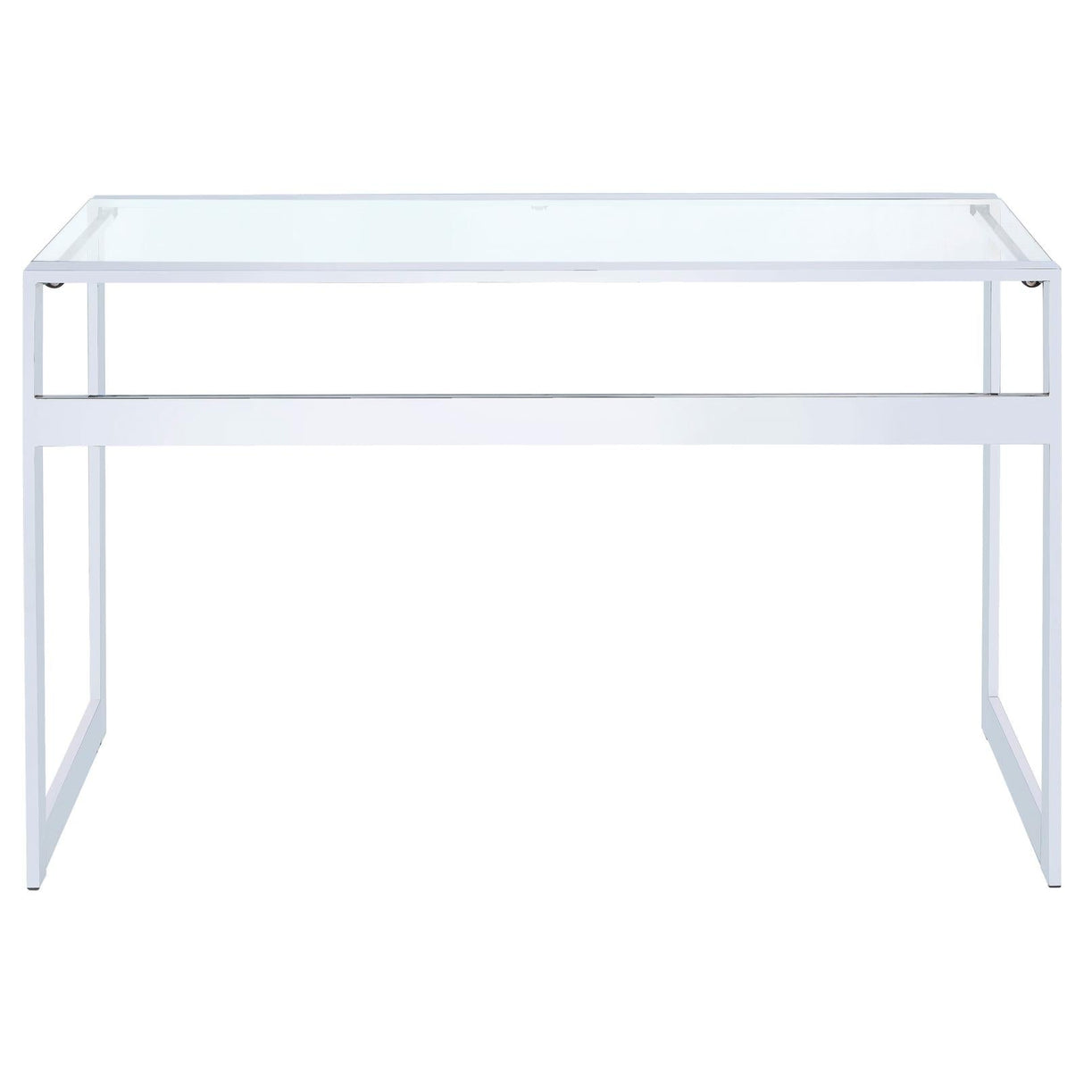 Hartford Chrome Glass Top Writing Desk