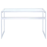 Hartford Chrome Glass Top Writing Desk