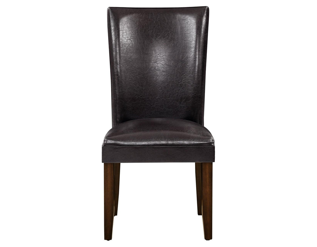 Hartford Vegan Leather Side Chair, Brown, Set of 2