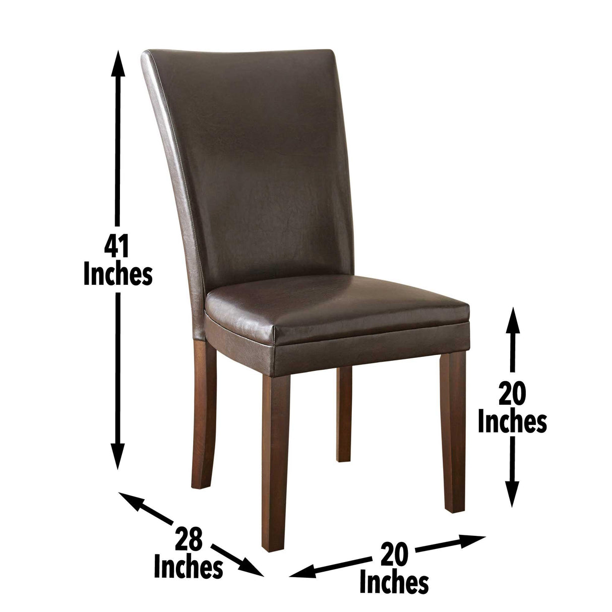 Hartford Vegan Leather Side Chair, Brown, Set of 2