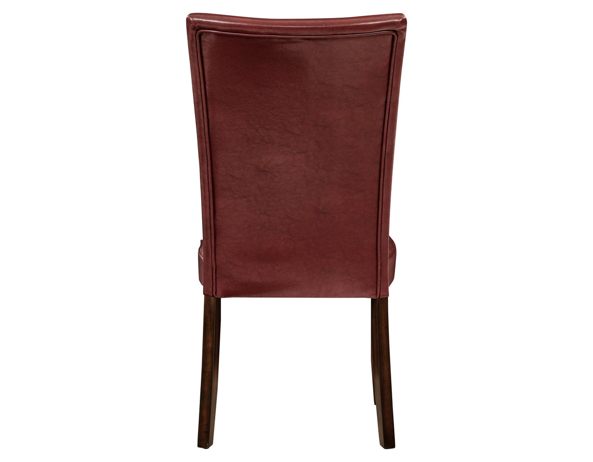 Hartford Vegan Leather Side Chair, Red, Set of 2