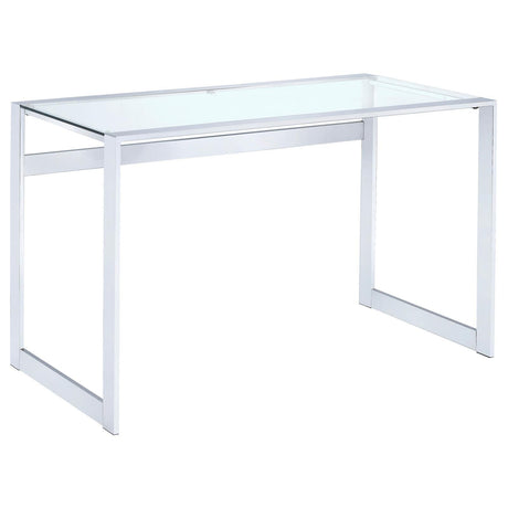 Hartford Chrome Glass Top Writing Desk by Coaster at Eve Furniture