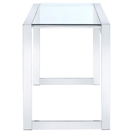 Hartford Chrome Glass Top Writing Desk by Coaster at Eve Furniture