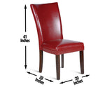 Hartford Vegan Leather Side Chair, Red, Set of 2 by Steve Silver at Eve Furniture
