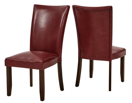 Hartford Vegan Leather Side Chair, Red, Set of 2 by Steve Silver at Eve Furniture