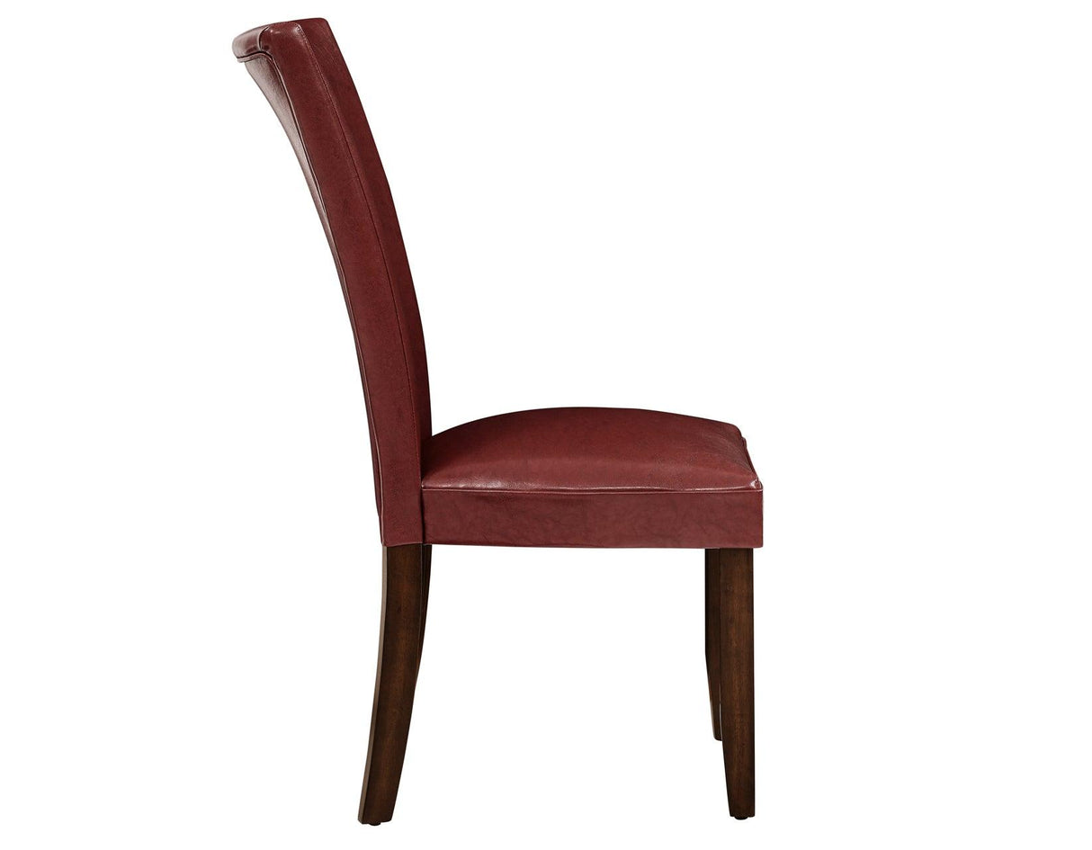 Hartford Vegan Leather Side Chair, Red, Set of 2 by Steve Silver at Eve Furniture
