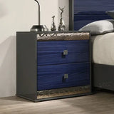 Hartlepool Ash Gray/Indigo Blue 4-Piece Queen Bedroom Set by Furniture of America at Eve Furniture