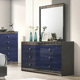 Hartlepool Ash Gray/Indigo Blue 4-Piece Queen Bedroom Set by Furniture of America at Eve Furniture