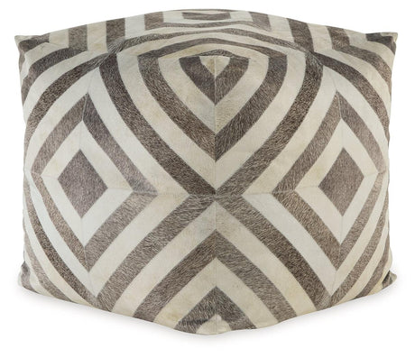 Hartselle Brown Pouf by Ashley at Eve Furniture