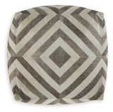 Hartselle Brown Pouf by Ashley at Eve Furniture